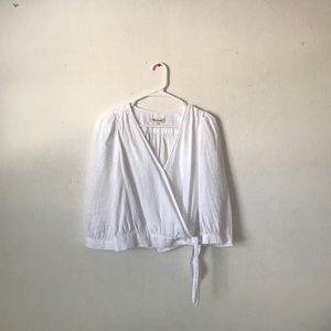 Madewell white wrap top